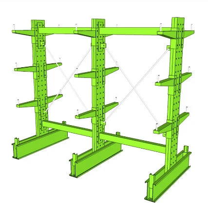 Warehouse Storage Single Side Light Duty Cantilever Shelving for Tubes