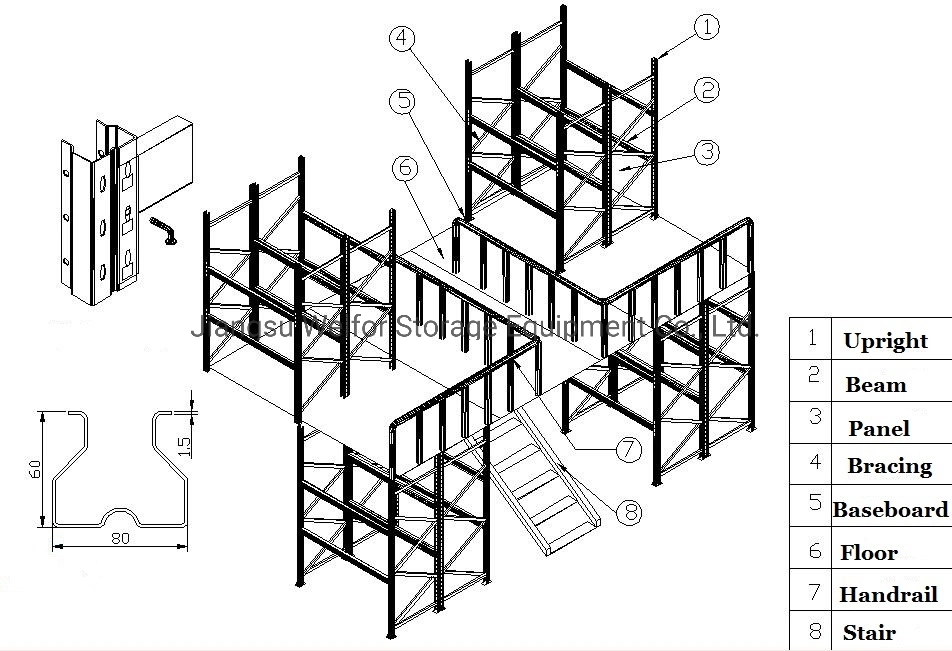 Warehouse Racking System Steel Rack Mezzanine Platform