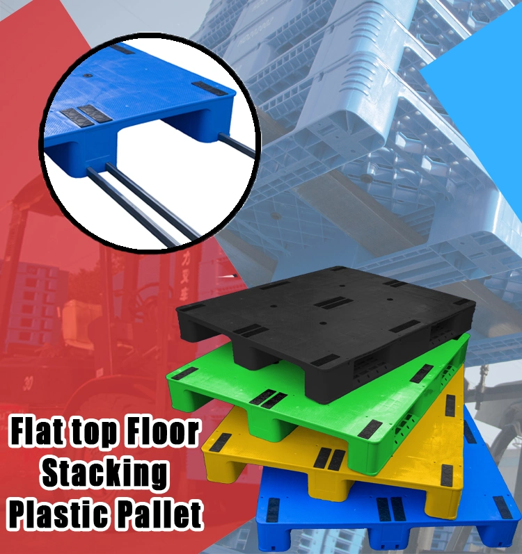 HDPE/PP Warehouse Storage Plastic Pallet with 3 Runners Back