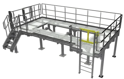 Gitter-Palettenregal-Plattform, industrieller, vorgefertigter, mehrstufiger Korrosionsschutz aus Stahl