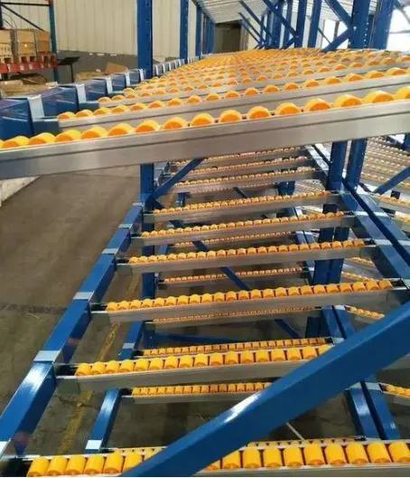 Fifo-Karton-Flow-Through-rollendes mobiles Palettenregal für die industrielle Lagerlagerung